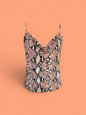 Urban Outfitters Snake-Print Cowl Neck Tank Top